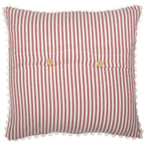 Barn Red & White Ticking Pillow Cover-Lange General Store