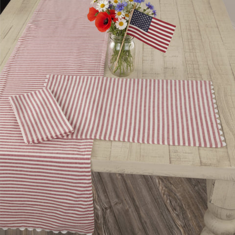 Barn Red & White Ticking Placemat Set of 4-Lange General Store