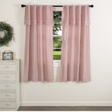 Barn Red & White Ticking Short Panel Curtains-Lange General Store