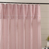 Barn Red & White Ticking Shower Curtain-Lange General Store