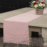 Barn Red & White Ticking Table Runners-Lange General Store
