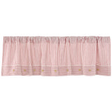 Barn Red & White Ticking Valance-Lange General Store