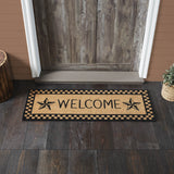 Barn Star Black Check Welcome Door Mats-Lange General Store