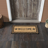 Barn Star Black Check Welcome Door Mats-Lange General Store