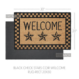 Barn Star Black Check Welcome Door Mats-Lange General Store
