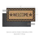 Barn Star Black Check Welcome Door Mats-Lange General Store