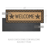 Barn Star Black Check Welcome Door Mats-Lange General Store