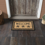 Barn Star Black Check Welcome Door Mats-Lange General Store