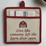 Barnwood Barn Door Open Pot Holder Set-Lange General Store