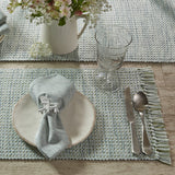 Basketweave Barely Blue Placemats-Lange General Store