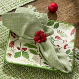 Basketweave Evergreen Napkins-Lange General Store