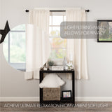 Baxter Burlap Antique White Short Panel Curtains-Lange General Store