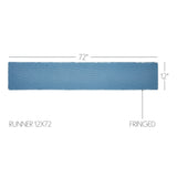 Baxter Burlap Blue Fringed Table Runners-Lange General Store