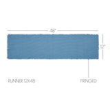 Baxter Burlap Blue Fringed Table Runners-Lange General Store