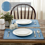 Baxter Burlap Blue Placemats Set of 6-Lange General Store
