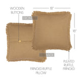 Baxter Burlap Natural Ruffled Fringed Pillow