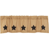 Baxter Burlap with Black Stars Valance