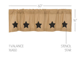 Baxter Burlap with Black Stars Valance
