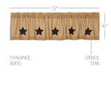 Baxter Burlap with Black Stars Valance