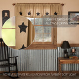 Baxter Burlap with Black Stars Valance