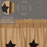 Baxter Burlap with Black Stars Valance