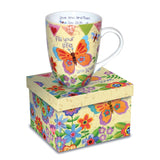 Beautiful Butterfly Ceramic Curvy Mug-Lange General Store