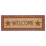 Barn Star Burgundy Check Door Mats-Lange General Store