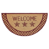 Barn Star Burgundy Check Door Mats-Lange General Store