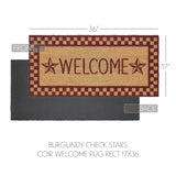 Barn Star Burgundy Check Door Mats-Lange General Store