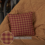 Bedford Burgundy Check Fabric Pillow