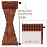 Bedford Burgundy Star Door Panel Curtain