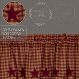 Bedford Burgundy Star Door Panel Curtain
