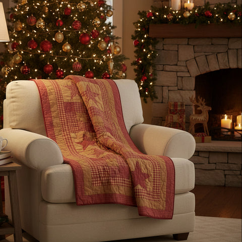 Bedford Burgundy Star Throw-Lange General Store