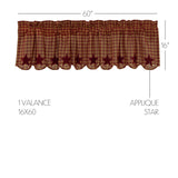 Bedford Burgundy Star Valance