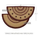 Bedford Burgundy Tan Star Braided Rug Collection-Lange General Store