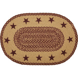 Bedford Burgundy Tan Star Braided Rug Collection-Lange General Store