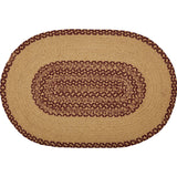Bedford Burgundy Tan Star Braided Rug Collection-Lange General Store