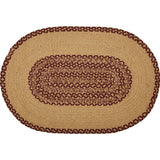 Bedford Burgundy Tan Star Braided Rug Collection-Lange General Store