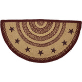 Bedford Burgundy Tan Star Braided Rug Collection-Lange General Store