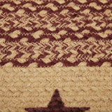 Bedford Burgundy Tan Star Braided Rug Collection-Lange General Store