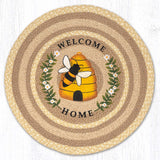 Bee Welcome Home Round Braided Rug-Lange General Store