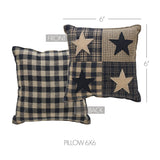 Black Check 4-Star Pillow 6x6-Lange General Store