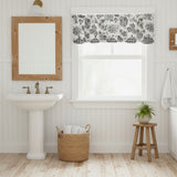 Black Check Geranium Layered Valance-Lange General Store