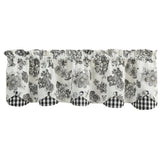 Black Check Geranium Layered Valance-Lange General Store