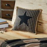 Black Check Star Pillow 12x12-Lange General Store