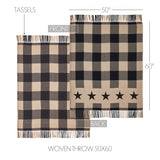 Black Check Star Woven Throw-Lange General Store