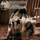 Black Check Star Woven Throw-Lange General Store