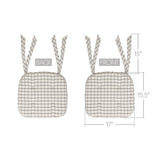 Black Windowpane Check Chair Pad-Lange General Store