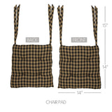 Black and Tan Check Chair Pad-Lange General Store