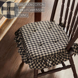 Black and Tan Check Ruffled Chair Pad-Lange General Store